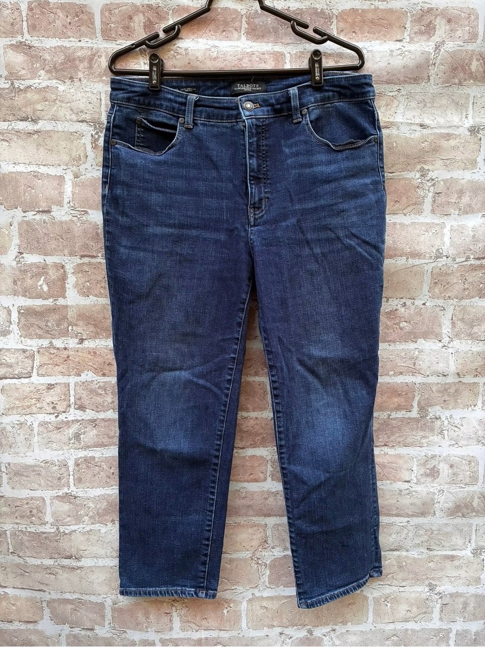 Talbots petites 12p flawless 5 pocket Dark Indigo Cropped Straight Jeans